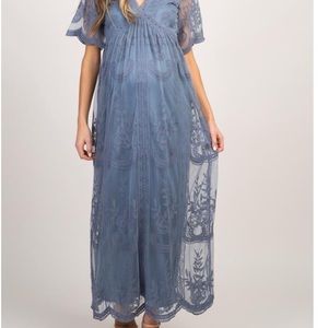 Lace overlay PinkBlush Maternity Dress